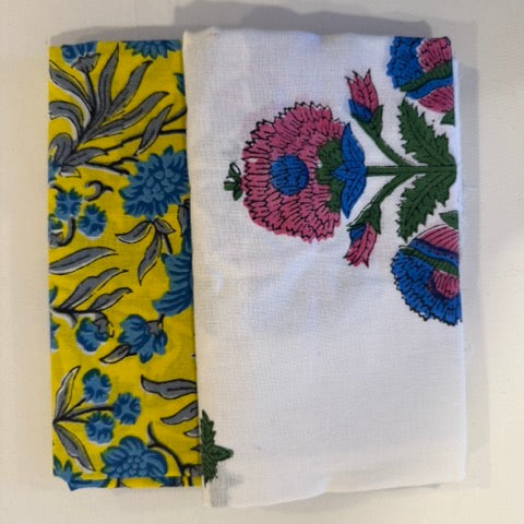 Handblock 2 Yard Bundle : Yellow & White