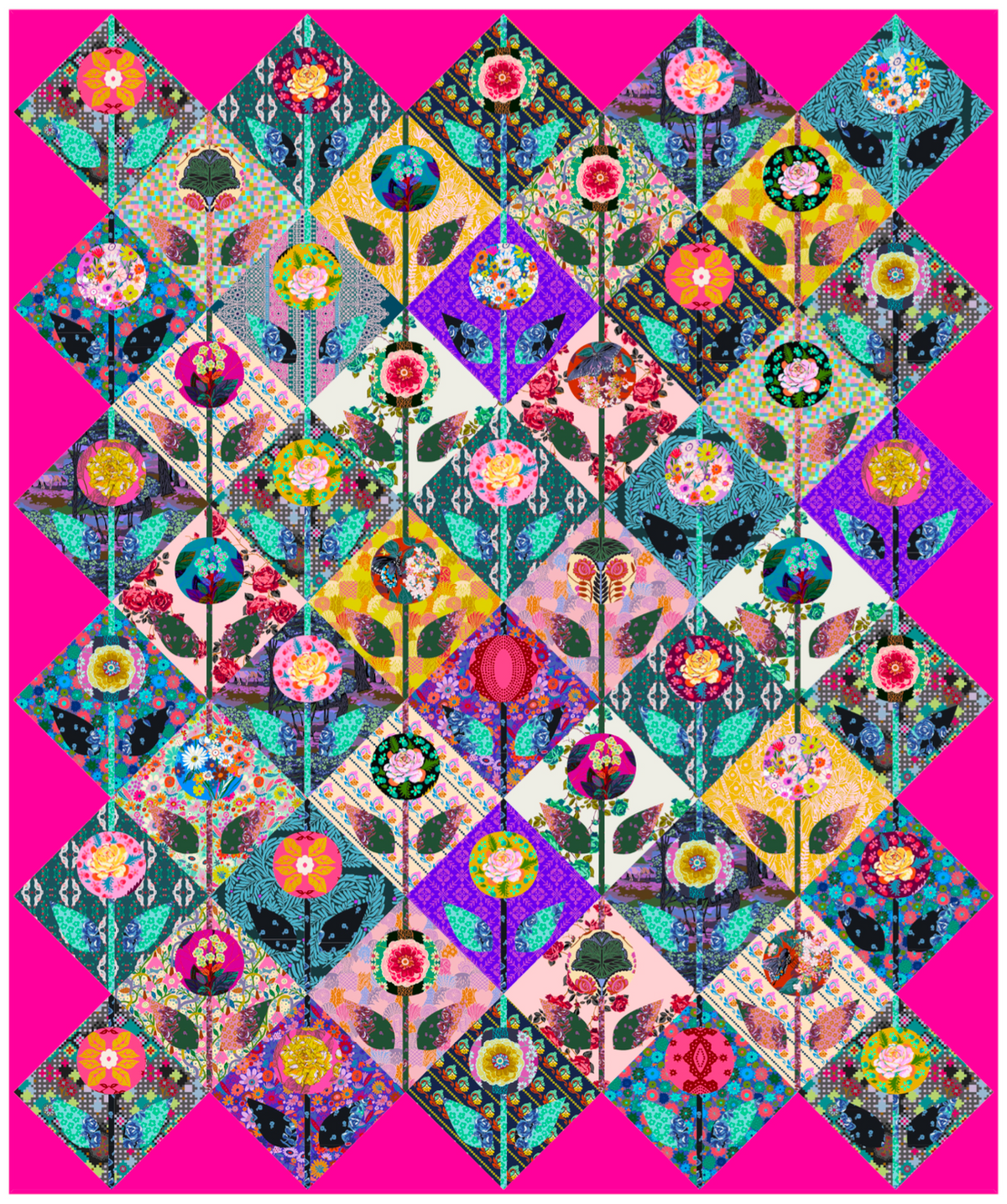 Folk Flower Quilt Kit